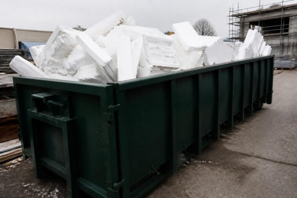 Container met wit piepschuim (EPS)